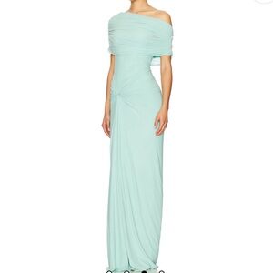 Elegant One Shoulder Mint Dress